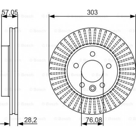 Brake disc VW AMAROK (S1B, S6B, S7B), Support frame, 09.2011 - BOSCH 0 986 479 154