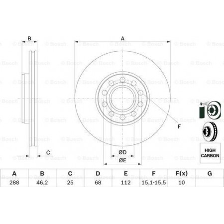 Disco freno AUDI A4 (8D2, B5), Berlina, 11.1994 - 12.2001 BOSCH 0 986 479 157
