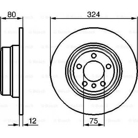 Disco freno BMW X5 (E53), Crossover, 01.2000 - 12.2006 BOSCH 0 986 479 167