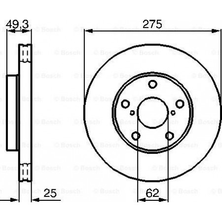 Disco freno TOYOTA RAV 4 II (_A2_), Crossover, 05.2000 - 11.2005 BOSCH 0 986 479 111