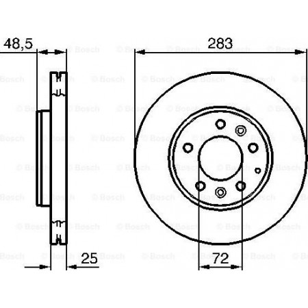Bremsscheibe MAZDA 6 (GG), Schrägheck, 08.2002 - 12.2008 BOSCH 0 986 479 132