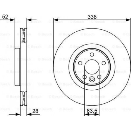 Brake disc VOLVO V70 III (135), Touring, 04.2007 - BOSCH 0 986 479 395