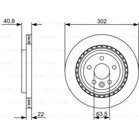 Brake disc VOLVO V70 II (285), Touring, 11.1999 - 12.2008 BOSCH 0 986 479 398