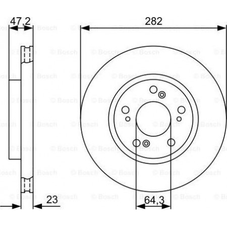 Disco freno HONDA ACCORD VII (CL, CN), Berlina, 01.2003 - 09.2012 BOSCH 0 986 479 365