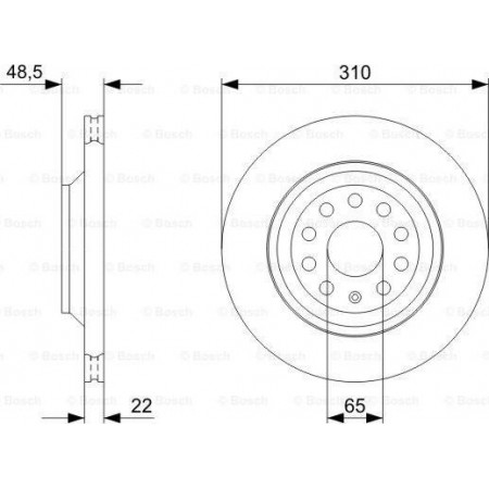 Disco freno AUDI A3 II (8P1), Hatchback, 05.2003 - 12.2013 BOSCH 0 986 479 303