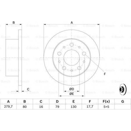 Disco de freio FIAT DUCATO (250_, 290_), Estrutura de suporte, 07.2006 - BOSCH 0 986 479 316