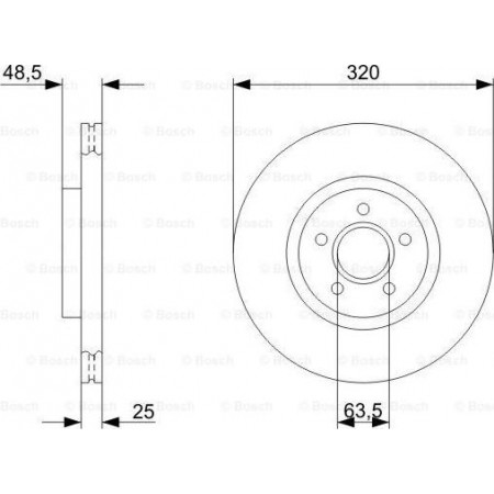 Remschijf FORD FOCUS II (DA_, HCP, DP), Hatchback, 07.2004 - 09.2013 BOSCH 0 986 479 C75