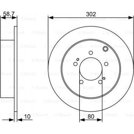 Disque de frein arrière droit-gauche adapté. CITROEN C4 AIRCROSS C-CROSSER C-CROSSER ENTERPRISE DODGE CALIBER MITSUBISHI LANCE MITSUBISHI OUTLANDER II (CW_W), Crossover, 11.2006 - 12.2012 BOSCH 0 986 479 318