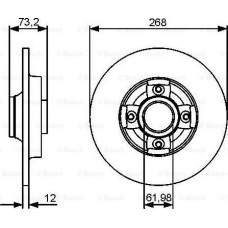 Remschijf PEUGEOT 308 I (4A_, 4C_), Hatchback, 09.2007 - 12.2016 BOSCH 0 986 479 383