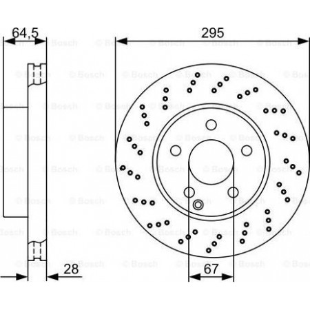 Bremsscheibe MERCEDES-BENZ SLK (R172), Cabrio, 01.2011 - BOSCH 0 986 479 331