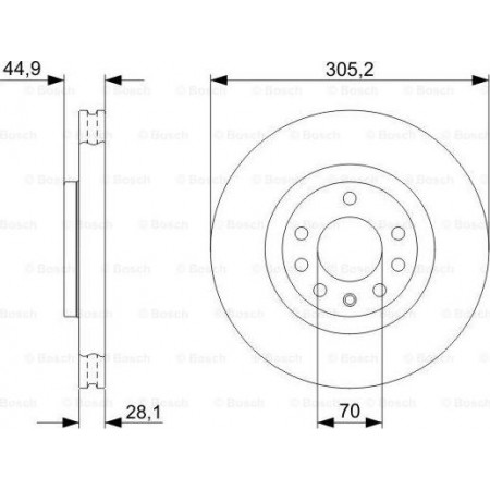 Brake disc FIAT CROMA II (194_), Touring, 06.2005 - BOSCH 0 986 479 325