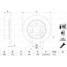 Disque de frein MERCEDES-BENZ SPRINTER 3-t (910, 907), Châssis support, 02.2018 - BOSCH 0 986 479 295