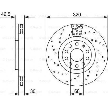 Disco freno AUDI A4 (8H7, B6, 8HE, B7), Cabriolet, 01.2002 - 12.2009 BOSCH 0 986 479 258