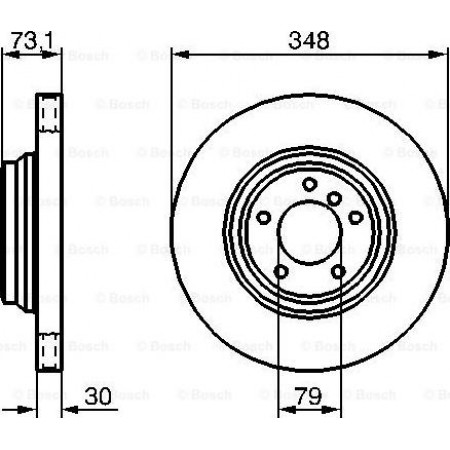 Brake disc BMW X1 - I (E84), Touring, 03.2009 - 06.2015 BOSCH 0 986 479 265