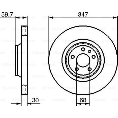 Brake disc AUDI A6 Avant (4B5, C5), Touring, 11.1997 - 01.2005 BOSCH 0 986 479 260