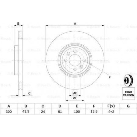 Disco de freio RENAULT MEGANE III (BZ0/1_, B3_), Hatchback, 11.2008 - BOSCH 0 986 479 209