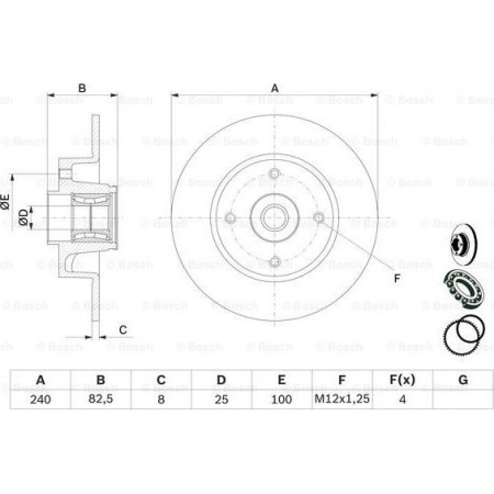 Brake disc RENAULT MEGANE II (KM0/1_), Touring, 08.2003 - 08.2012 BOSCH 0 986 479 278