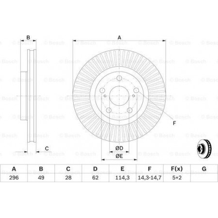Disco freno TOYOTA RAV 4 IV (_A4_), Crossover, 12.2012 - BOSCH 0 986 479 768