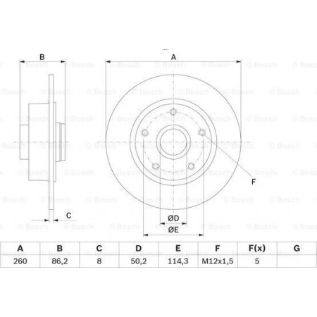 Disco de freno RENAULT MEGANE III (BZ_), Hatchback Van, 11.2008 - 08.2015 BOSCH 0 986 479 708
