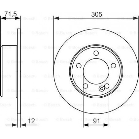 Disque de frein RENAULT MASTER III (EV, HV, UV), Châssis support, 02.2010 - BOSCH 0 986 479 714