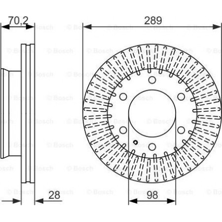 Brake disc MAZDA B-SERIE (MJ), Support frame, 11.2005 - 11.2006 BOSCH 0 986 479 711