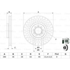 Disco de freio IVECO DAILY VI, Van, 03.2014 - BOSCH 0 986 479 718