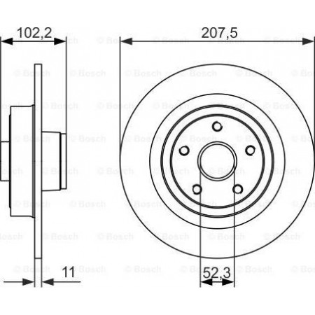 Remschijf RENAULT MEGANE II (BM0/1_, CM0/1_), Hatchback, 07.2001 - 10.2012 BOSCH 0 986 479 724