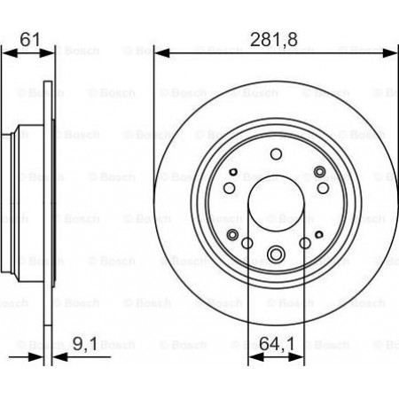 Disco freno HONDA ACCORD VII (CL, CN), Berlina, 01.2003 - 09.2012 BOSCH 0 986 479 A91