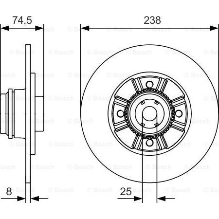 Brake disc RENAULT 19 I (S53_), Hatchback Van, 01.1988 - 12.1992 BOSCH 0 986 479 A48