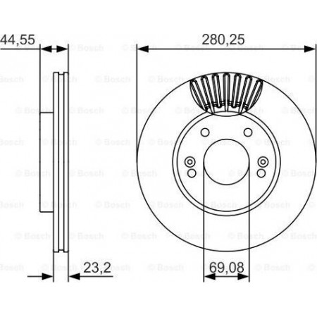 Disco de freno HYUNDAI i30 (GDE), Hatchback Van, 06.2012 - BOSCH 0 986 479 A12