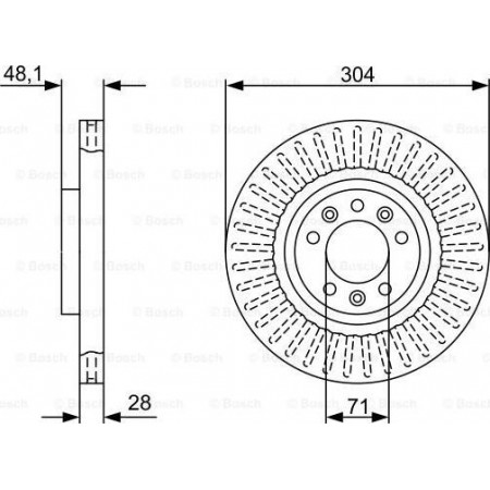 Brake disc PEUGEOT 308 (LB_), Hatchback Van, 03.2015 - BOSCH 0 986 479 A89