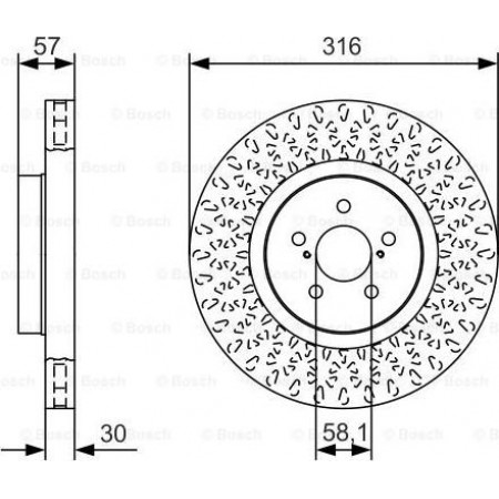 Brake disc SUBARU LEGACY IV (BP), Touring, 09.2003 - 12.2009 BOSCH 0 986 479 A81