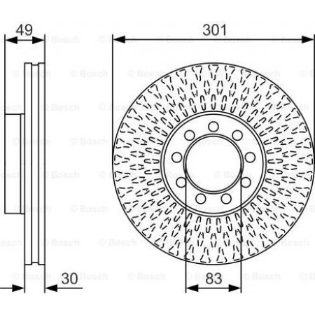 Brake disc IVECO DAILY VI (IS35SC2AA), Support frame, 03.2014 - BOSCH 0 986 479 A23