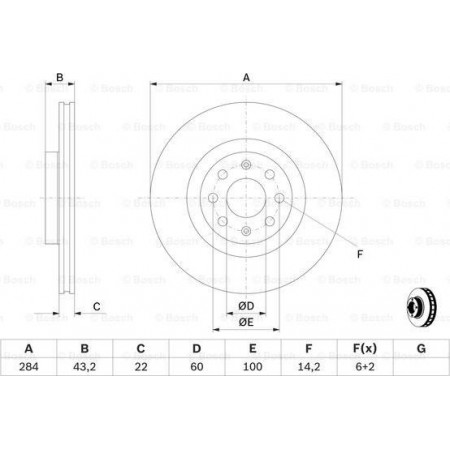 Brake disc OPEL CORSA D (S07), Hatchback Van, 07.2006 - 08.2014 BOSCH 0 986 479 B90