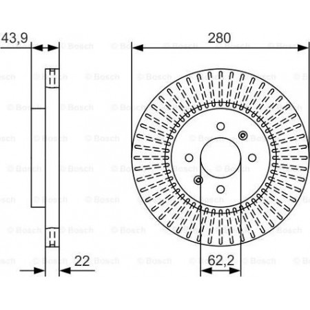 Remschijf KIA STONIC (YB), Hatchback Van, 07.2017 - BOSCH 0 986 479 B05