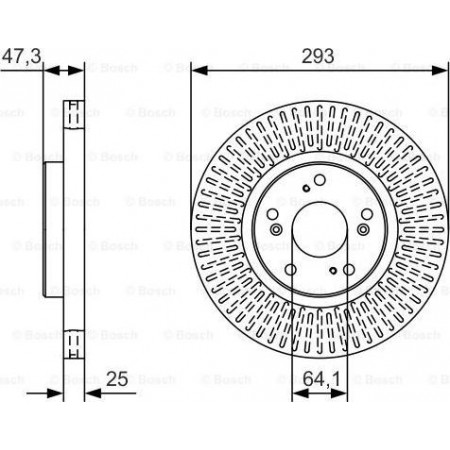 Disco freno HONDA HR-V (RU), Crossover, 11.2014 - BOSCH 0 986 479 B02