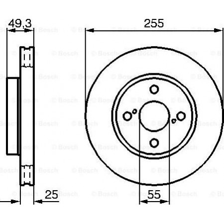 Bremsscheibe TOYOTA COROLLA VIII (_E11_), Touring, 04.1997 - 10.2001 BOSCH 0 986 479 B70