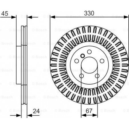 Brake disc BMW X1 - II (F48), Touring, 11.2014 - BOSCH 0 986 479 C94