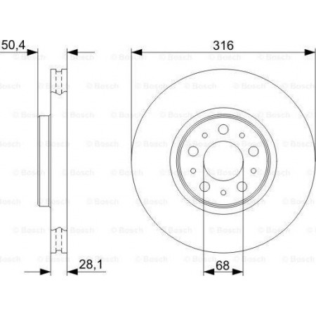 Brake disc VOLVO V70 II (285), Touring, 11.1999 - 12.2008 BOSCH 0 986 479 C85