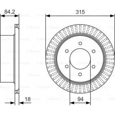 Disco freno posteriore destro-sinistro adatto. MITSUBISHI PAJERO SPORT II PAJERO SPORT III 2.4D-2.5D-3.0 07.08- MITSUBISHI PAJERO SPORT II (KH_, KG_), Crossover, 01.2008 - BOSCH 0 986 479 C32