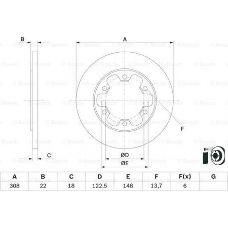 Disco de freno FORD TRANSIT V363 (FED, FFD), Bastidor de soporte, 08.2013 - BOSCH 0 986 479 D43