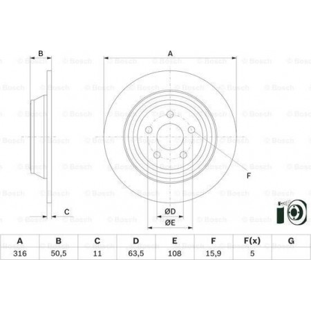 Disc frana FORD USA FUSION (FUSION), Sedan, 06.2005 - BOSCH 0 986 479 D47
