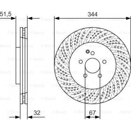 Brake disc MERCEDES-BENZ CLS Shooting Brake (X218), Touring, 10.2012 - 12.2017 BOSCH 0 986 479 D07