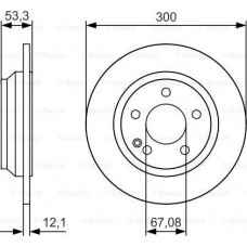 Brake disc MERCEDES-BENZ VITO (W447), Van, 10.2014 - BOSCH 0 986 479 D12