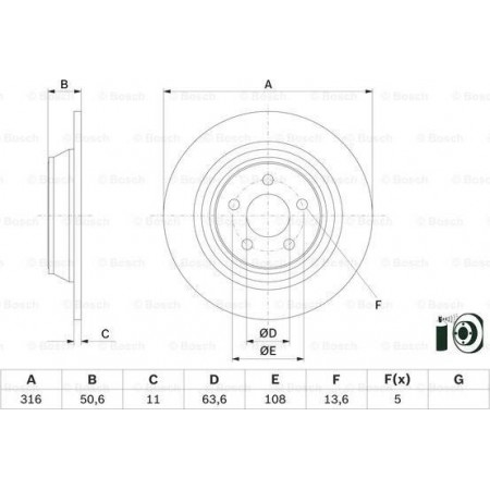 Brake disc BOSCH 0 986 479 E82