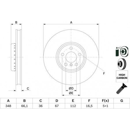 Disco freno BMW 3 (G20, G80), Berlina, 11.2018 - BOSCH 0 986 479 F59