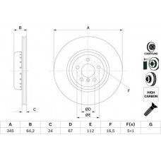 Remschijf Tweedelige remschijf Achter Rechts-Links past. BMW 2 G42 G87 3 G20 G80 G28 3 G21 3 G21 G81 4 G22 G8 BMW 5 - VII (G30, F90), Sedan, 09.2016 - BOSCH 0 986 479 F61