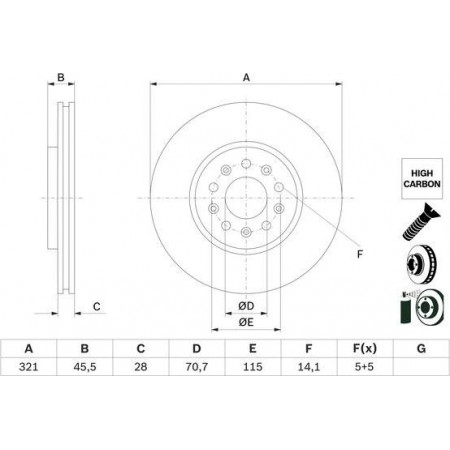 Brake disc BOSCH 0 986 479 F03