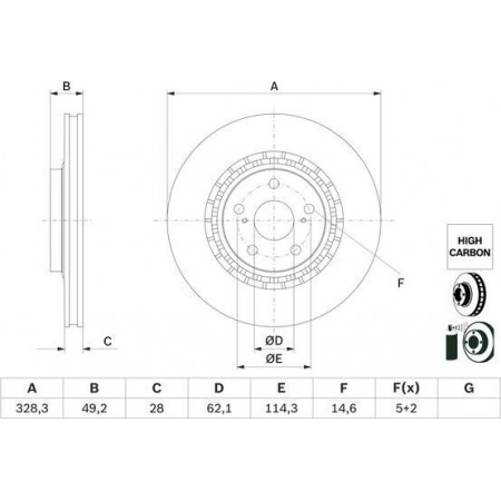 Disco de freno BOSCH 0 986 479 G63