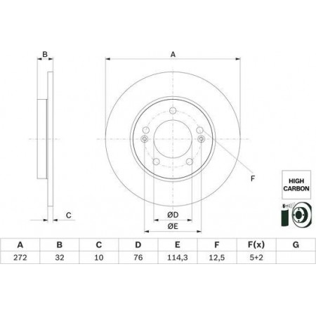 Disco de freno KIA CEED (CD), Hatchback Van, 03.2018 - BOSCH 0 986 479 G30